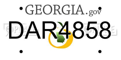 DAR4858 Georgia License Plate