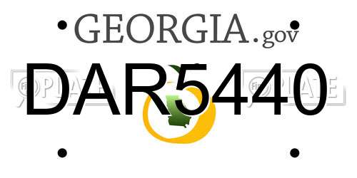 DAR5440 Georgia License Plate