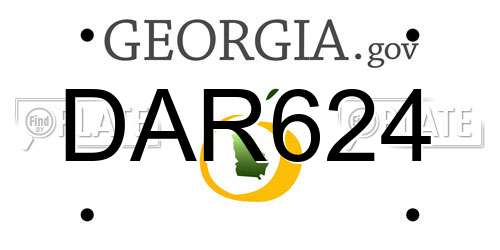 DAR624 Georgia License Plate