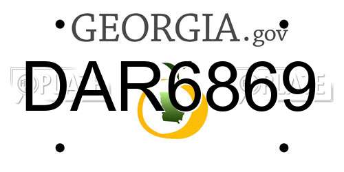 DAR6869 Georgia License Plate