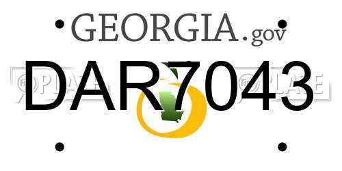 DAR7043 Georgia License Plate