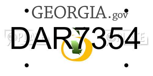 DAR7354 Georgia License Plate