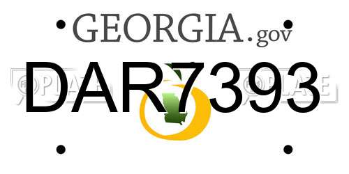 DAR7393 Georgia License Plate