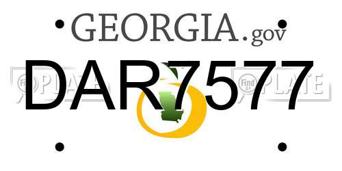 DAR7577 Georgia License Plate