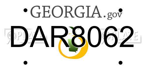 DAR8062 Georgia License Plate
