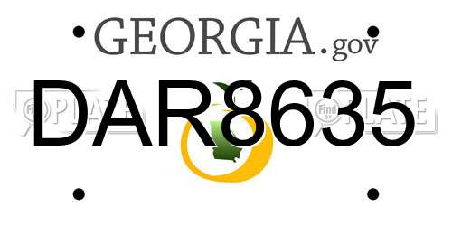 DAR8635 Georgia License Plate