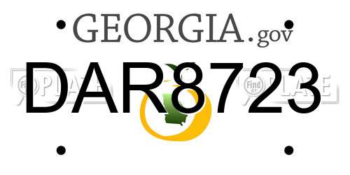 DAR8723 Georgia License Plate