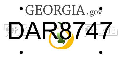 DAR8747 Georgia License Plate