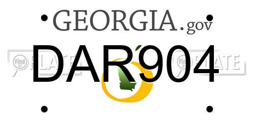 DAR904 Georgia License Plate