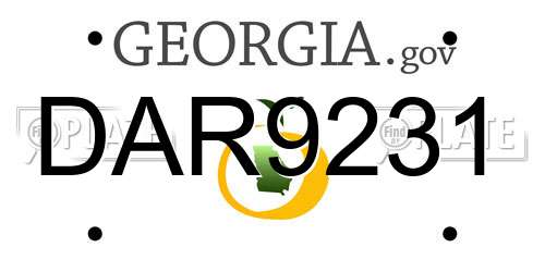 DAR9231 Georgia License Plate