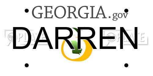 DARREN Georgia License Plate