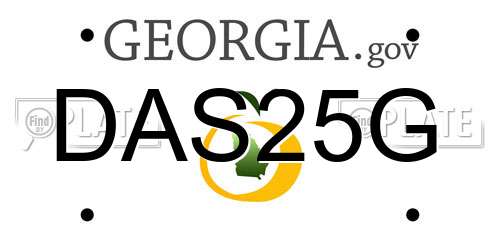 DAS25G Georgia License Plate
