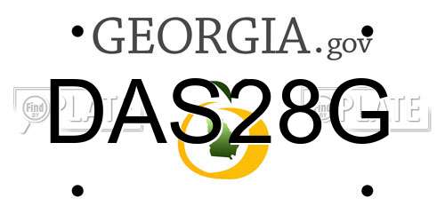 DAS28G Georgia License Plate