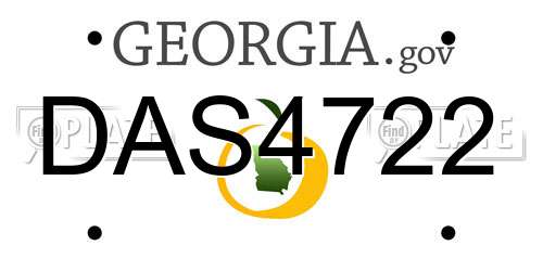 DAS4722 Georgia License Plate