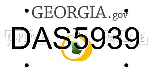DAS5939 Georgia License Plate
