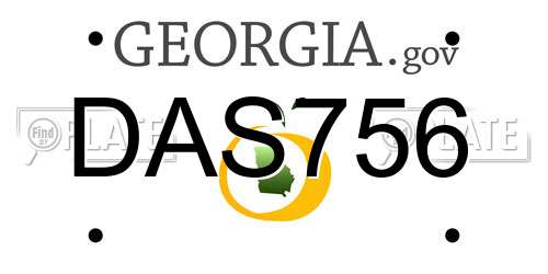 DAS756 Georgia License Plate