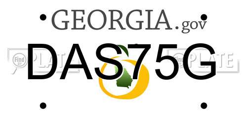 DAS75G Georgia License Plate