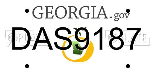 DAS9187 Georgia License Plate