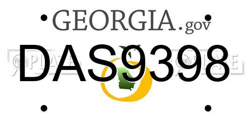 DAS9398 Georgia License Plate