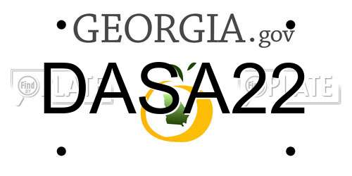 DASA22 Georgia License Plate
