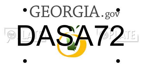 DASA72 Georgia License Plate