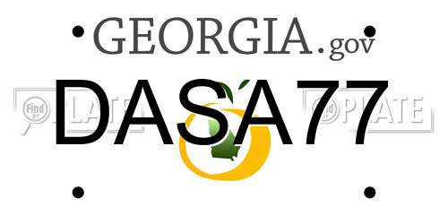 DASA77 Georgia License Plate