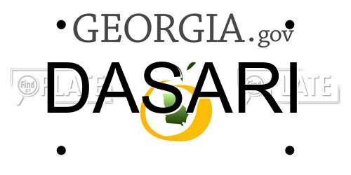 DASARI Georgia License Plate
