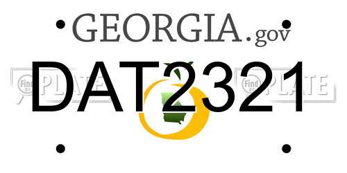 DAT2321 Georgia License Plate