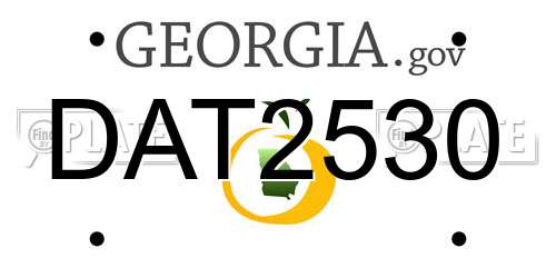 DAT2530 Georgia License Plate