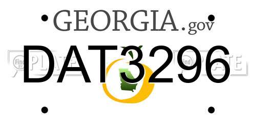 DAT3296 Georgia License Plate