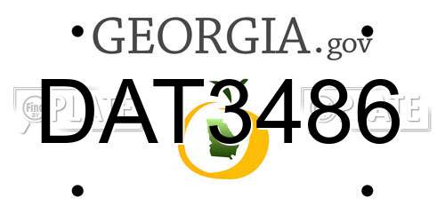 DAT3486 Georgia License Plate