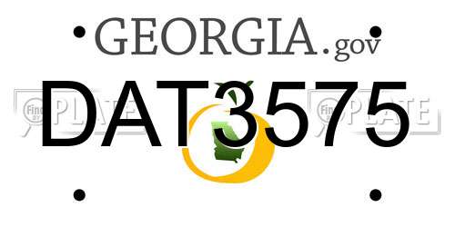 DAT3575 Georgia License Plate