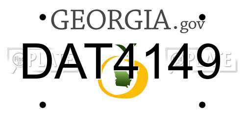 DAT4149 Georgia License Plate