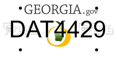 DAT4429 Georgia License Plate