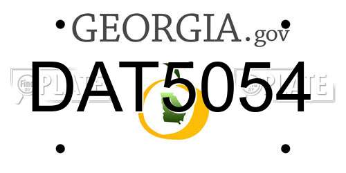 DAT5054 Georgia License Plate