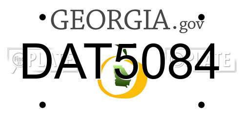 DAT5084 Georgia License Plate