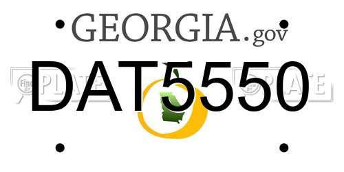 DAT5550 Georgia License Plate