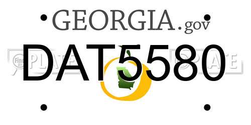 DAT5580 Georgia License Plate