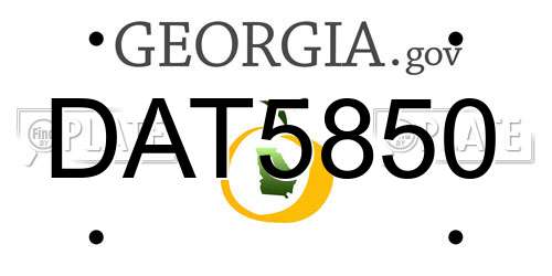 DAT5850 Georgia License Plate