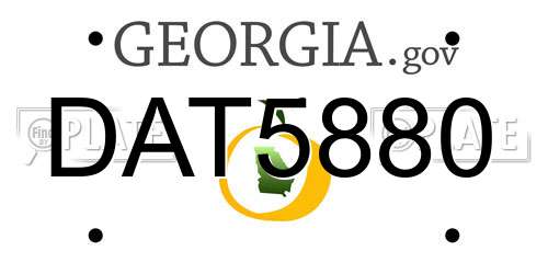 DAT5880 Georgia License Plate