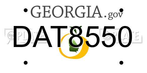 DAT8550 Georgia License Plate