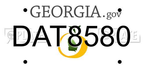 DAT8580 Georgia License Plate