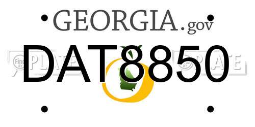 DAT8850 Georgia License Plate