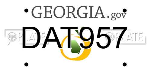 DAT957 Georgia License Plate