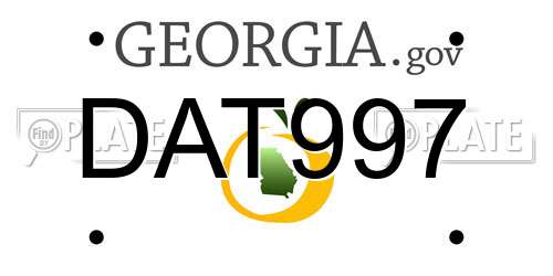 DAT997 Georgia License Plate