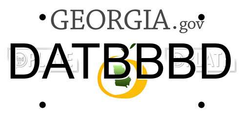DATBBBD Georgia License Plate