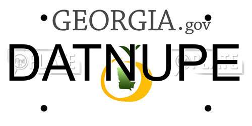 DATNUPE Georgia License Plate