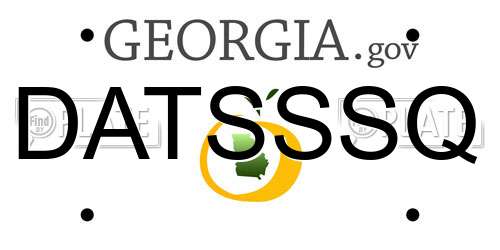 DATSSSQ Georgia License Plate