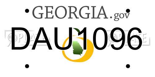 DAU1096 Georgia License Plate