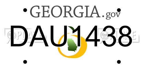 DAU1438 Georgia License Plate